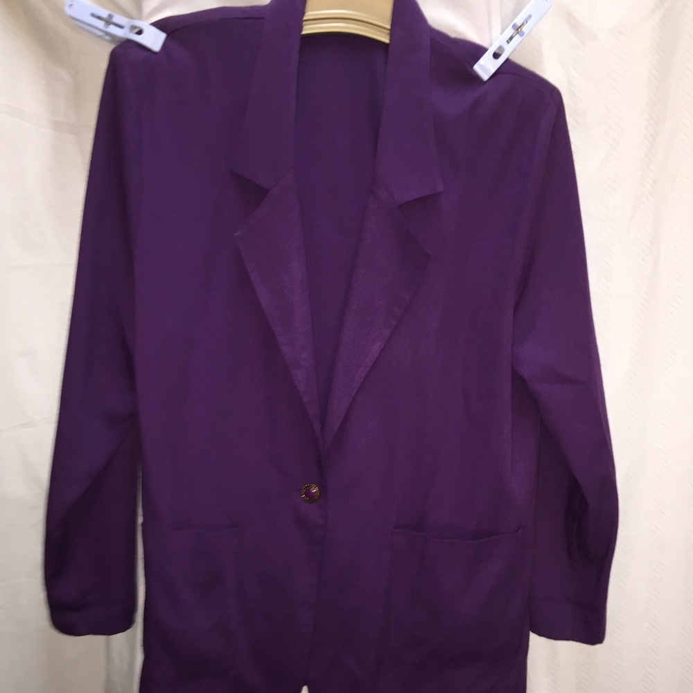 MAGGIE LAWRENCE COLLECTION PURPLE BLAZER